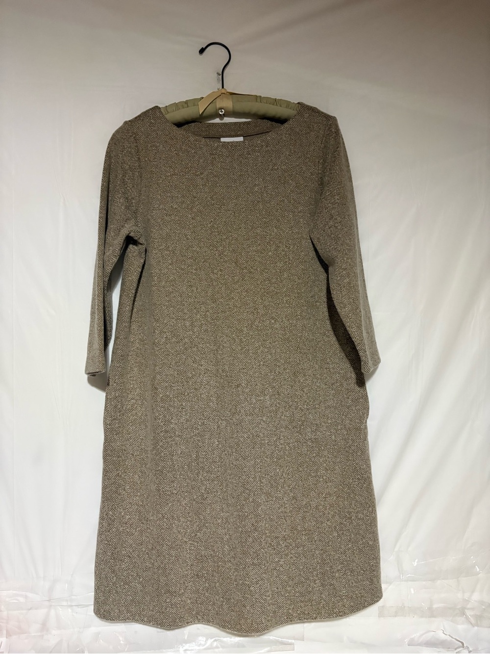 J. Jill Taupe Knit Long Sleeve Shift Dress